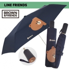 라인프렌즈 브라운 3단자동우산