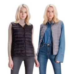 경량 오리털 여성 패딩 조끼