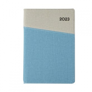 페브릭 스카이 투톤 습식 PU 양장 다이어리 32절