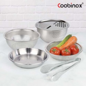 [쿠비녹스] 아트웨어 쌀함박 높은 채반 낮은 채반 쟁반 채칼 집게 6종 세트