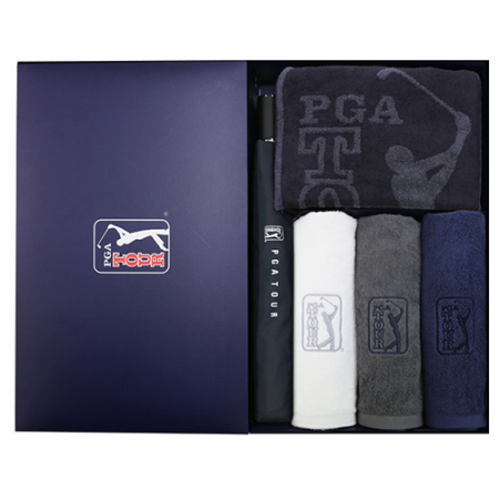 PGA 2단 자동 무지 우산 + 바스타올 + 190g 호텔타올 3P 세트 (대) #2