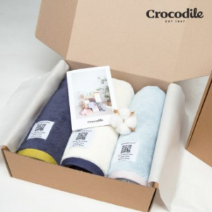크로커다일 코마사 40수 200g 투톤보다 호텔수건, 타올 3장 세트