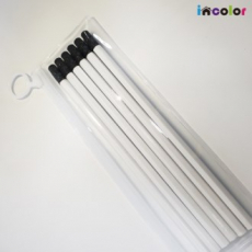 인컬러 고주파 6본입 화이트 육각 연필 세트