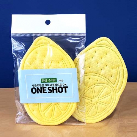 거품잘나는 일회용 수세미 3매입 - 노랑 #3