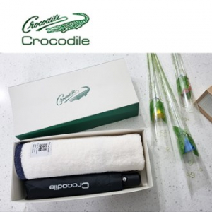 크로커다일 수피아 유러피언 타올 + 솔리드 3단 전자동 우산세트 - 10번