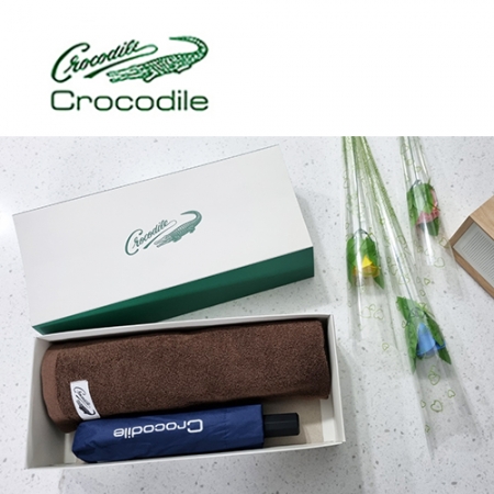 크로커다일 코마사 30수 심플 타올 + 3단 6K 암막 우양산 세트 - 3번 #2