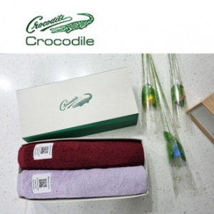 크로커다일 코마사 220g 시그니처 타올 2매 세트