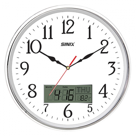 시닉스 무소음 대형 크롬도금 캘린더벽시계 S350CC #2