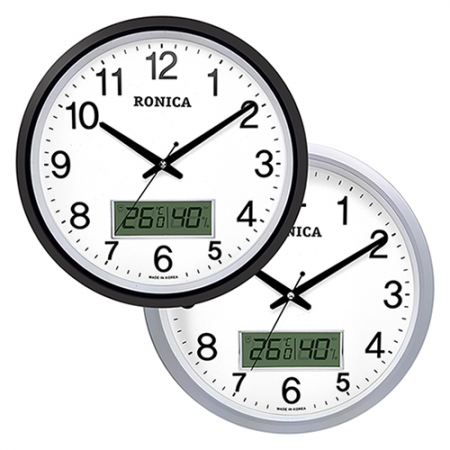 로니카 무소음 대형 온습도벽시계 350BSM #2