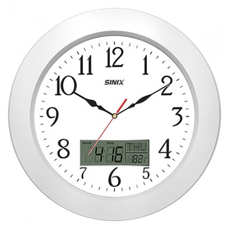 시닉스 무소음 대형 화이트우드 캘린더벽시계 S400WC #2