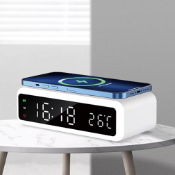 AD 매직 LED시계 무드등 15W 고속 무선충전기 알람시계 3in1