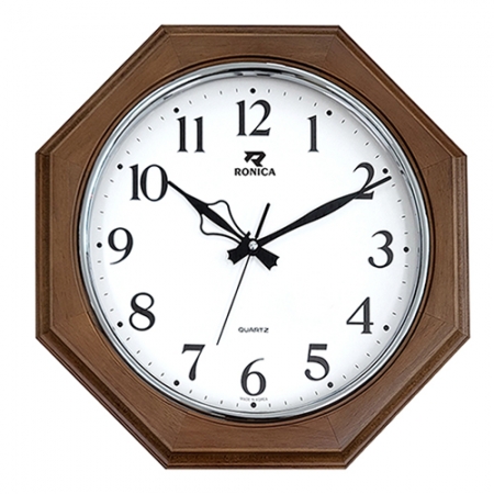 로니카무소음월넛팔각이중링벽시계 WD4008 #2