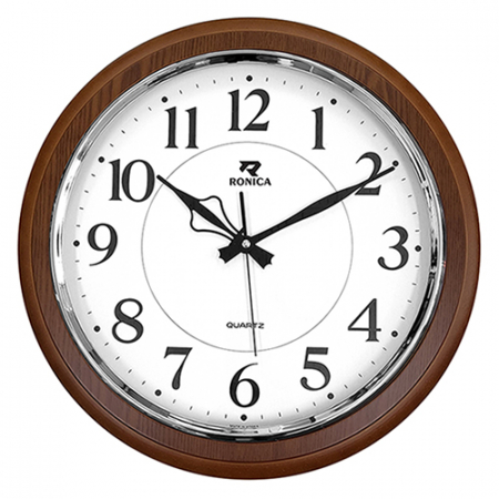 로니카 무소음 월넛 도금링 벽시계 MD4201 #2
