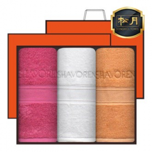 [송월타올] 샤보렌 식스40 타올 3매 고급 세트