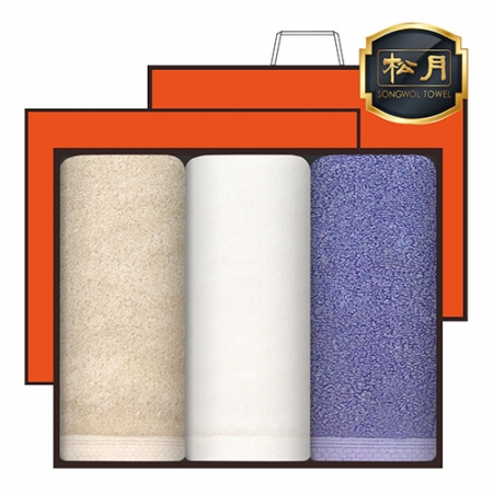 [송월타올] 코마 40수 무지타올 40 160g 3매, 고급세트, 세면타올 #2