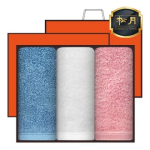[송월타올] 코마 40수 무지타올 40, 180g 3매, 고급세트, 세면타올