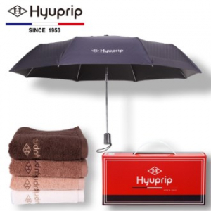 협립 3단 암막 고밀도 커넥션 완전 자동 + 40수 180 호텔타올 1P 우산 타올 세트 (양산겸용)