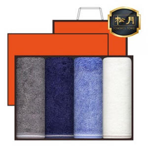 [송월타올] 솔리드 혼방사 무지40 타올 4매, 고급세트, 세면타올