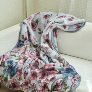 미벨 밍크 극세사 담요 플라워 그레이 특대형
