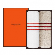 [송월타올] 내추럴 코튼 타올 40수 2P 수건 선물세트, 답례수건