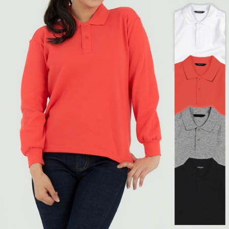 남자 여자 단체 특양면 PK 베이직 긴팔 카라 #2