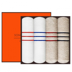 [송월타올]내추럴 코튼 타올 40수 타올 4P 선물세트, 수건, 답례수건