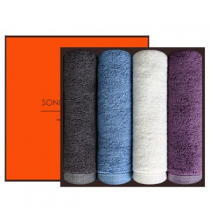 [송월타올] 뱀부 심플라인 타올 4P 선물세트, 수건, 답례수건