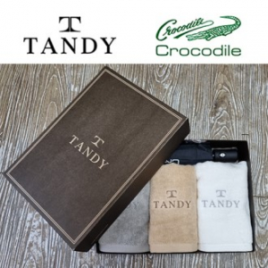 탠디 솔리드 자수타올 + 크로커다일 솔리드 자동우산 세트 - 33번 베이직