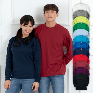 남자 여자 단체 라운드 쿨레쉬 긴팔 티셔츠