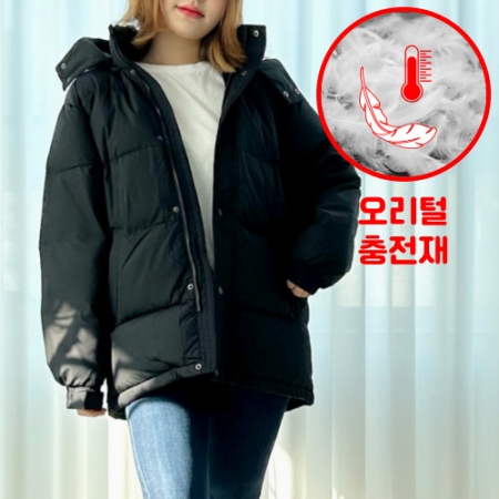 파우더필 오리털 하프 패딩 #3