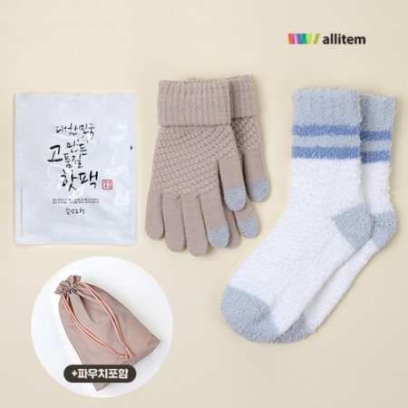 핫팩70g +수면양말 +터치장갑 세트 #2