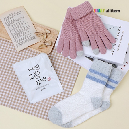 핫팩70g +수면양말 +터치장갑 세트 #3