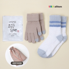 핫팩70g +수면양말 +터치장갑 세트