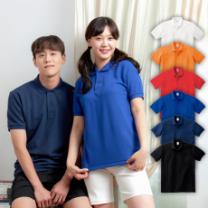 코튼 혼방 폴로 기능성 카라 반팔 티셔츠, 남자 여자 단체