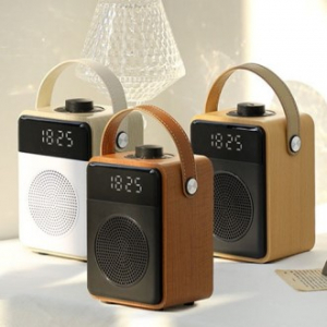 세비즈 핸드 블루투스 5.0 스피커 핸즈프리 AUX, FM 라디오, LED 알람시계, 이중 페어링