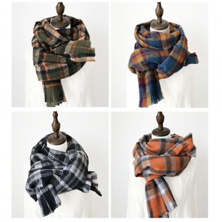 배색 체크 머플러 #2