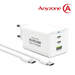 애니존 AZQ-PD65WDS 3포트 PPS Gan 65W 초고속충전기