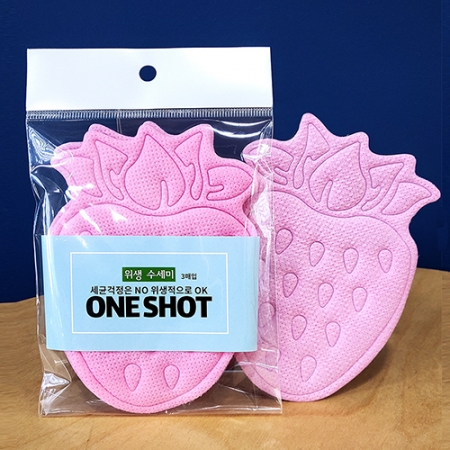 귀엽고 이쁘다 수세미 3매입 - 딸기 #2