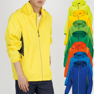 옆배색 탈부착 후드 바람막이 자켓, 남성 여성 바람막이 자켓