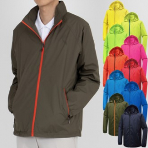 후드 스탠드 카라 바람막이 점퍼, 남성 여성