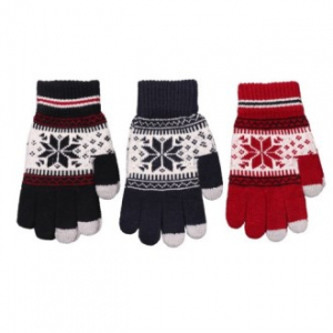 데일리 스마트터치 눈꽃 니트 장갑