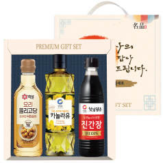 프리미엄 선물세트 3p (백설 올리고당, 청정원 카놀라유, 청정원 진간장)