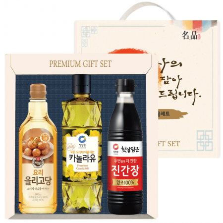 프리미엄 선물세트 3p (백설 올리고당, 청정원 카놀라유, 청정원 진간장)