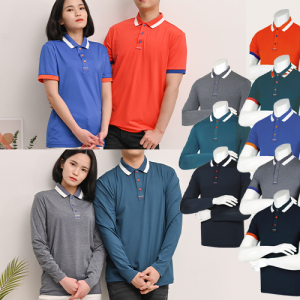 스판 반팔 긴팔 카라 티셔츠, 남자 여자 단체 티셔츠