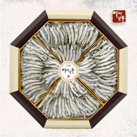 (A)[신세계백화점 판매 제품] 바다보물 명품 팔각지함 죽방멸치 꽃새우 선물세트,멸치세트 (보자기포함) #3