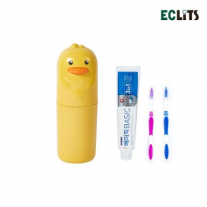 에클리츠 휴대용 병아리 칫솔통 칫솔 치약 2080 커플 세트 칫솔꽂이 칫솔보관함 양치컵