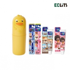 에클리츠 휴대용 병아리 칫솔통 키즈 세트 칫솔꽂이 칫솔보관함 양치컵