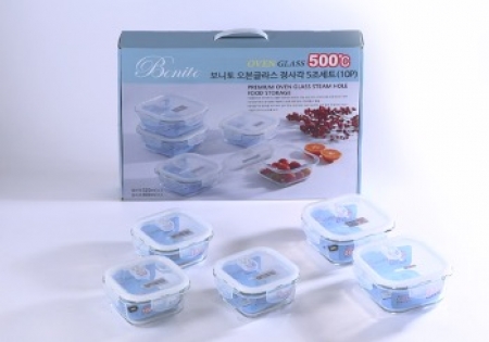 보니토오븐글라스(스팀홀) 정사각5조세트 #2