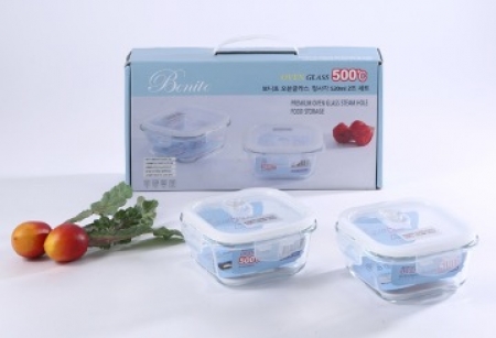 보니토오븐글라스(스팀홀) 정사각2조세트 #2