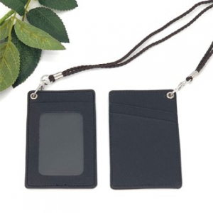 블랙 사피아노 목걸이 카드지갑 (철망)